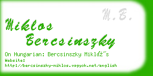 miklos bercsinszky business card